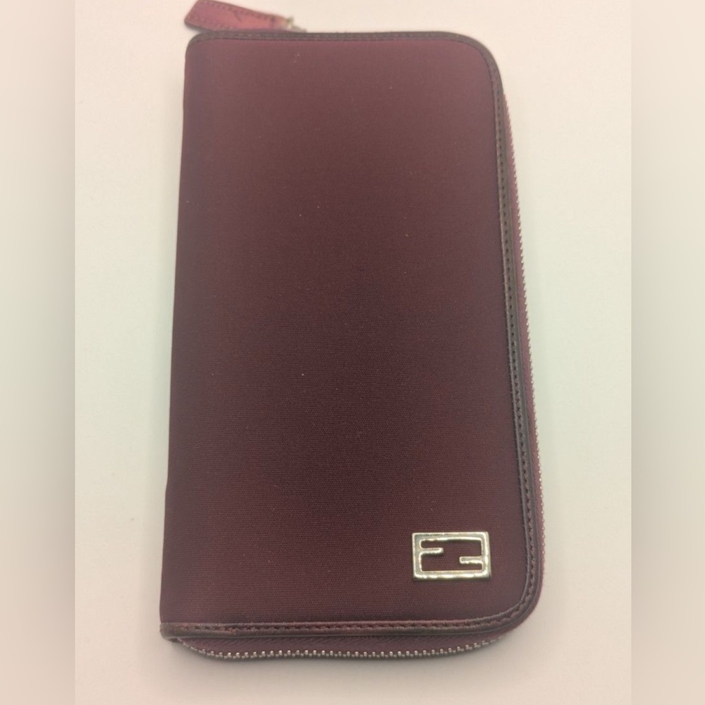 Burgundy Wallet with Silver Logo